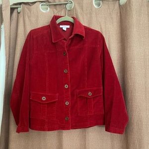 Beautiful red corduroy Dressbarn jacket